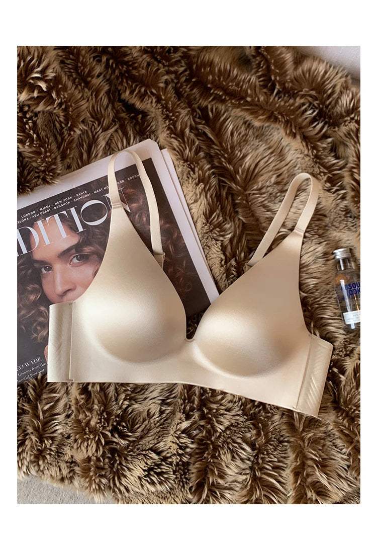 Satin Bralette Slip for Small Bust Women Seamless One Piece Wireless Support Anti Sagging Comfort Everyday S-XL MOYISU Sexy AB