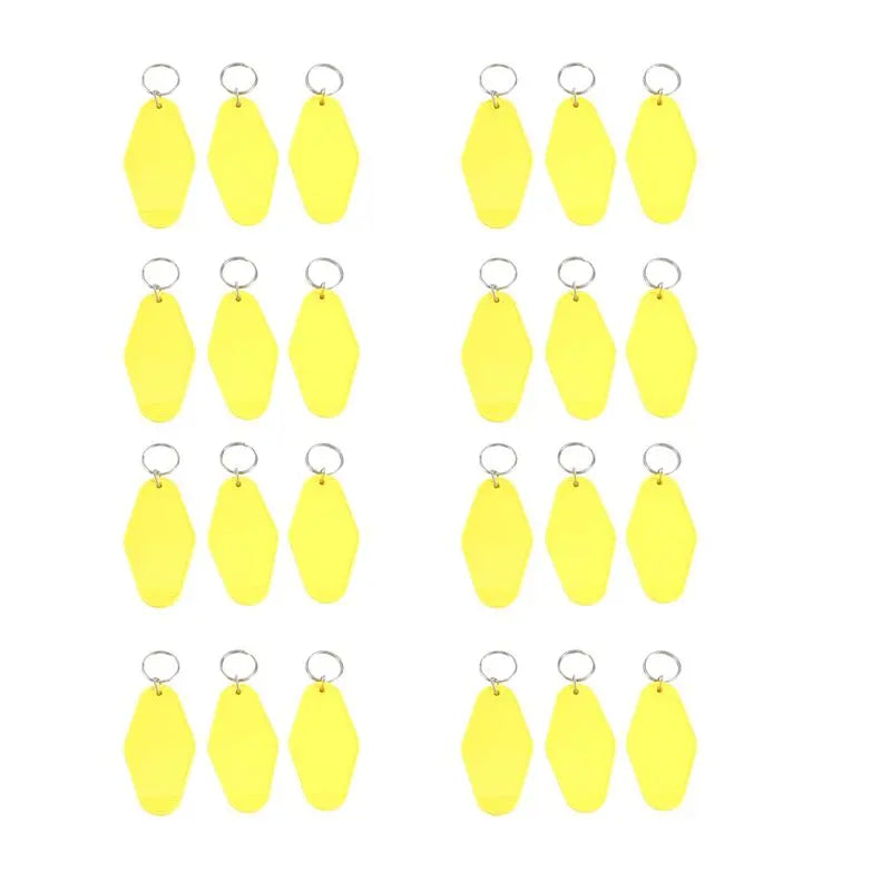 A84E-24 Pcs Vintage Motel Keychain DIY Blank Hotel Keychains Heat Transfer Blank Keychains Bulk Sublimation