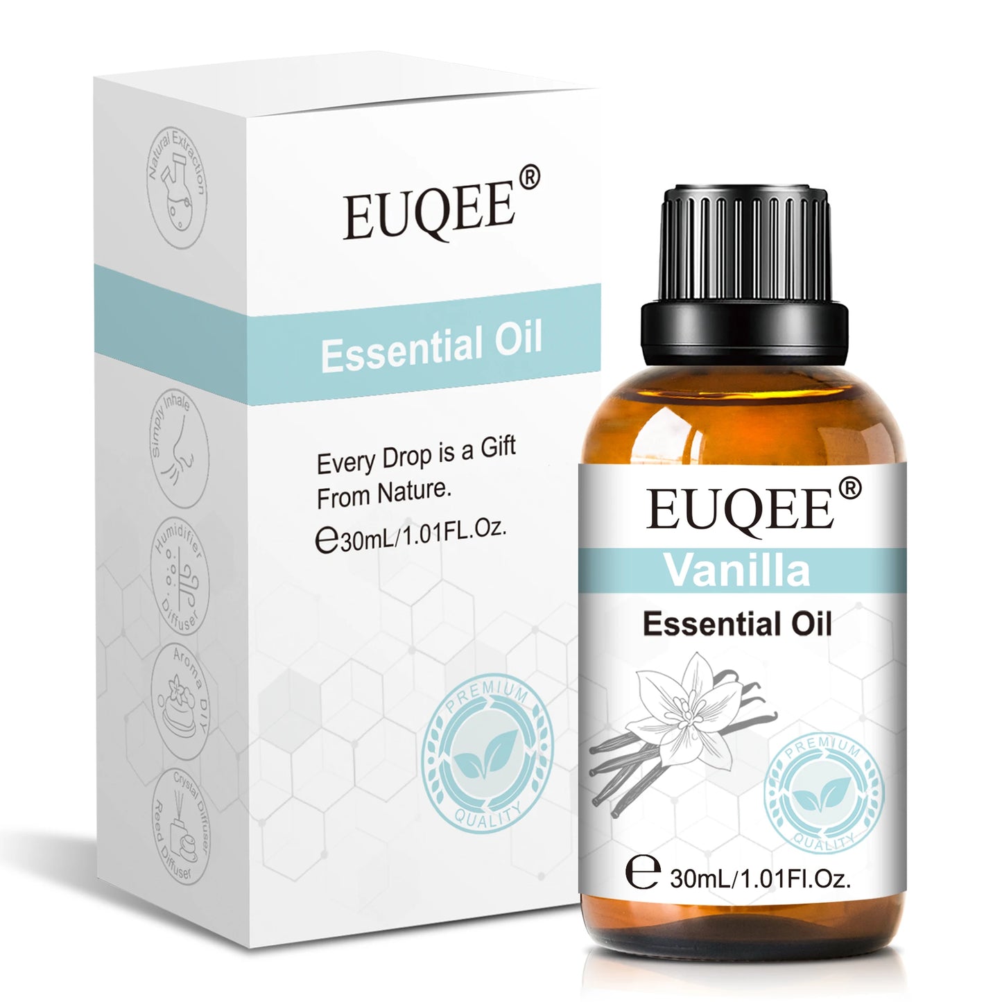 EUQEE 1PCS 10ml/30ml/100ml Aromatherapy Essential Oil For Diffuser-Vanilla Rose Sandalwood Eucalyptus Lavender Essential Oils