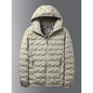 Winter white down jacket men's graphene self heating windproof pleated hooded down jacket casual warm down jacket men's coat