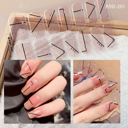 1PC Gel Nail Sticker Patch Slider Flower Gradient Color Back Glue Full Cover Waterproof Gel Nail Sticker UV Lamp Curing Manicur