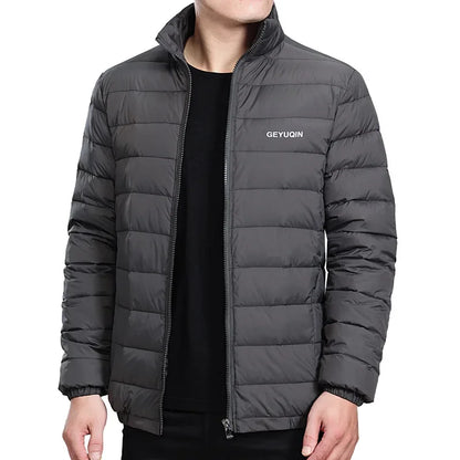 Quality Stand Collar Winter Duck Down Coats Men Warm Light Down Jackets Male Father's Down Coat Fashion Puffer Jackest  JK-826