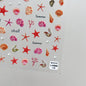 Colorful Bagful Jellyfish Bubbles Swimming Rings Rainbow Stars Ocean Starfish Self Adhesive 5D Nail Art Sticker Manicure Decal