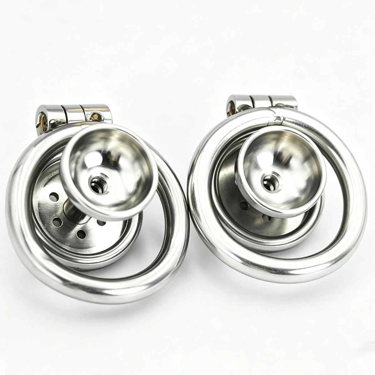 Urethral Inverted Negative Male Chastity Lock Flat Cock Cage with Metal Urethral Catheter for Couple Men Penis Ring Bondage BDSM