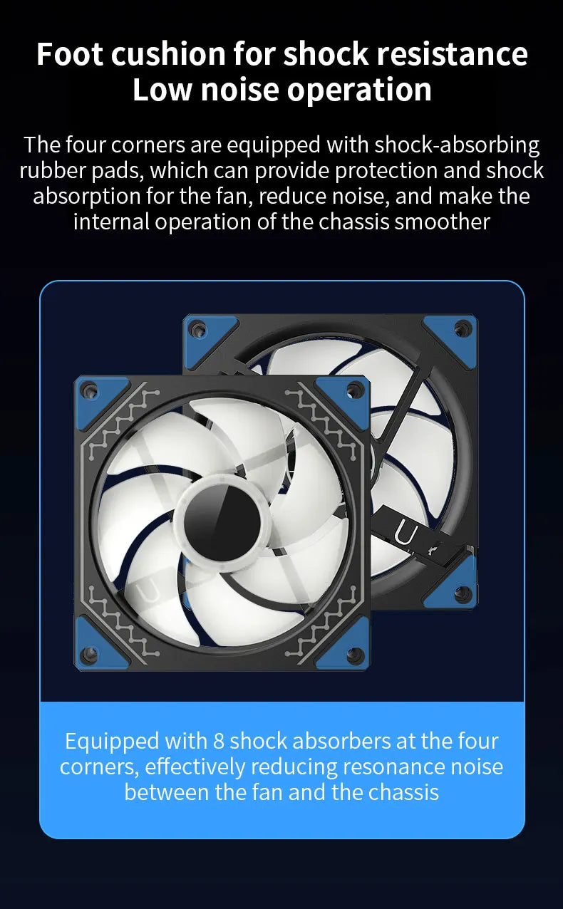 TEUCER 1PCS Prism12025 PC Case Fan 120mm 5V 3Pin ARGB Cyclic Mirror Light Effect PWM 800 to 2000RPM Cooling Fan