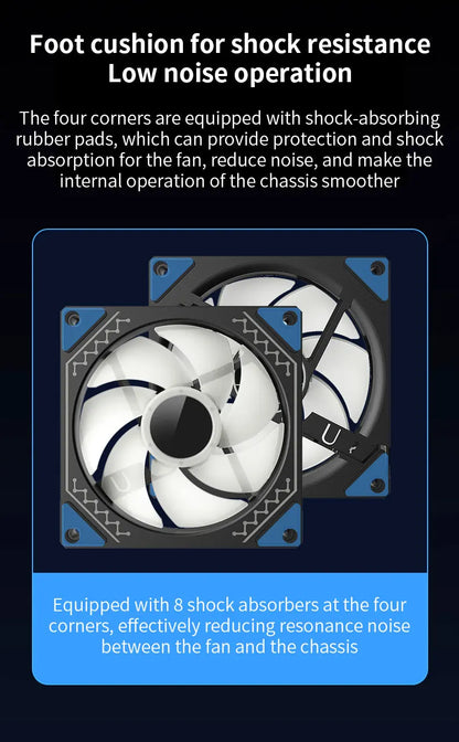 TEUCER 1PCS Prism12025 PC Case Fan 120mm 5V 3Pin ARGB Cyclic Mirror Light Effect PWM 800 to 2000RPM Cooling Fan