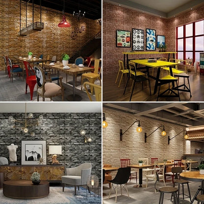 Self-adhesive 1-40pcs 38.5X35cm DIY 3D Wallpaper Retro Brick Pattern Wall Stickers Waterproof Room Decor Foam Home Decoration