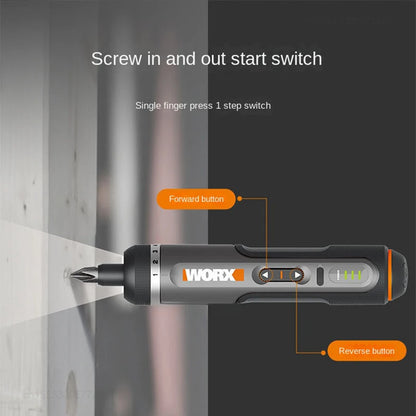 Worx 4V Mini Electrical Screwdriver Set WX242 Smart Cordless Electric Screw Driver USB Rechargeable 30 Bit Set Drill Tool