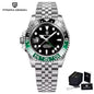 PAGANI DESIGN 40MM Black Gray Dual Tone Automatic Mechanical GMT WATCH Sapphire Glass Stainle Steel Sports luminous Watches men