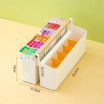 1pc Multifunctional Storage Holder School Office Portable Pen Holder Storage Box Large Capacity Desktop Sundries Storage Basket