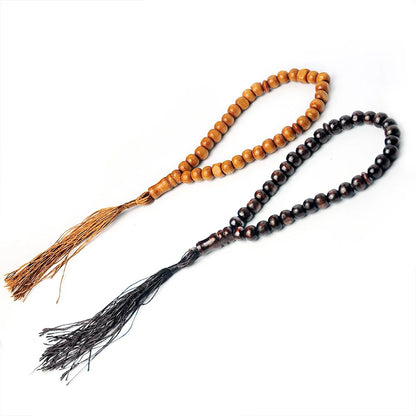 Wood Tasbih Prayer Beads 99/33 Muslim Prayer Beads Islamic Handheld Prayer Bead Muslim Rosary Beads Bracelet Tassel Jewelry Gift