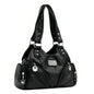 Luxury Soft Pu Leather Brand Girls Shoulder Bags Black HandBags Tote New Arrival Mini Small Motorcycle Bags Crossbody for Women