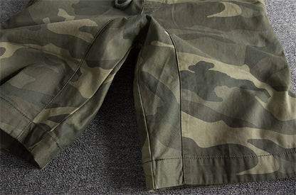 2024 Summer Men Camouflage Shorts Casual Elastic Waist Comfort Loose Jogging Pants Cotton Cargo Gym Running Shorts Beach Shorts