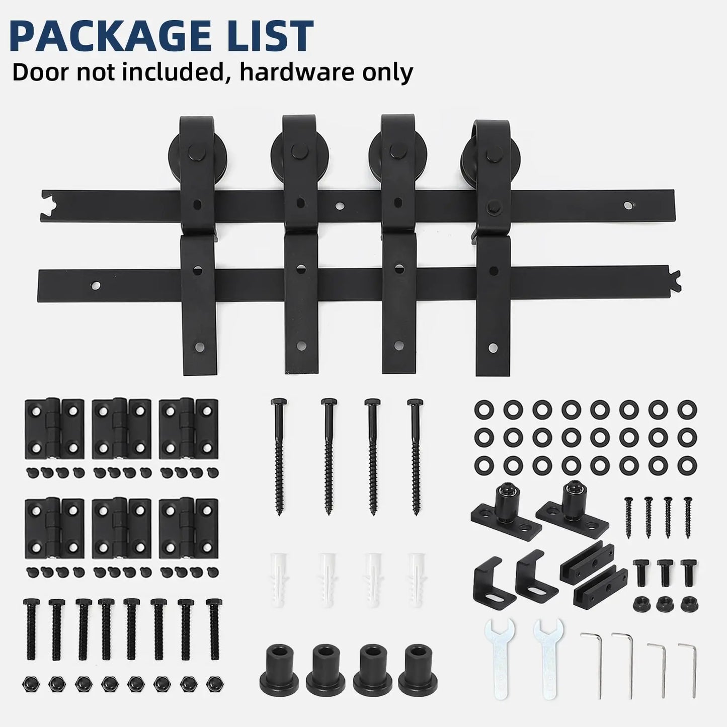 Heavy Duty Bi-Folding Sliding Barn Door Hardware Kit Quiet Side-Mounted Roller – 2/4 Bifold Doors For Closet Laundry Bedroom