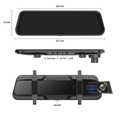 E-ACE 2K Car DVR WIFI GPS Stream Media Mirror Optional 1080P Car Video Camera Night Vision Loop Recording 24H Parking Black Box