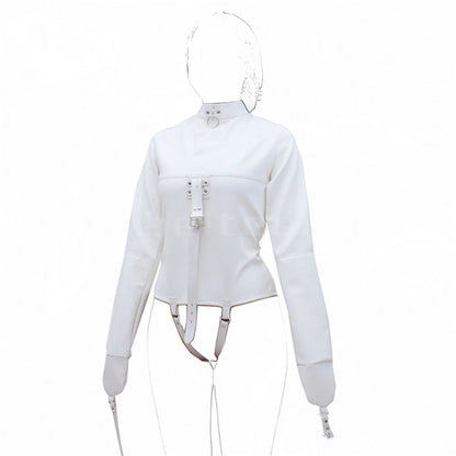 Female Sofe Leather Adjustable Binder Bondage Straitjacket Binding Slave Lockable Coat For Women Erotic Cosplay Adult BDSM