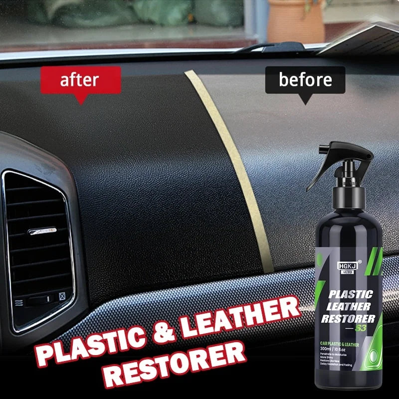 300ML Car Interior Plastic Restorer Liquid Leather Seat Spray Restoration Coat Wax Car Care Product Plastics Renovator HGKJ S3