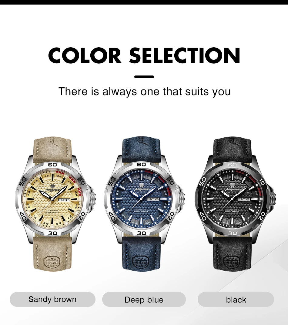PAAZOMU Man Luxury Brand Watch Waterproof Luminous Date Week Men's Quartz Wristwatch Stainless Steel Fashion Sports Men Watches