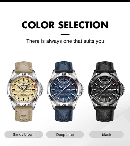 PAAZOMU Man Luxury Brand Watch Waterproof Luminous Date Week Men's Quartz Wristwatch Stainless Steel Fashion Sports Men Watches