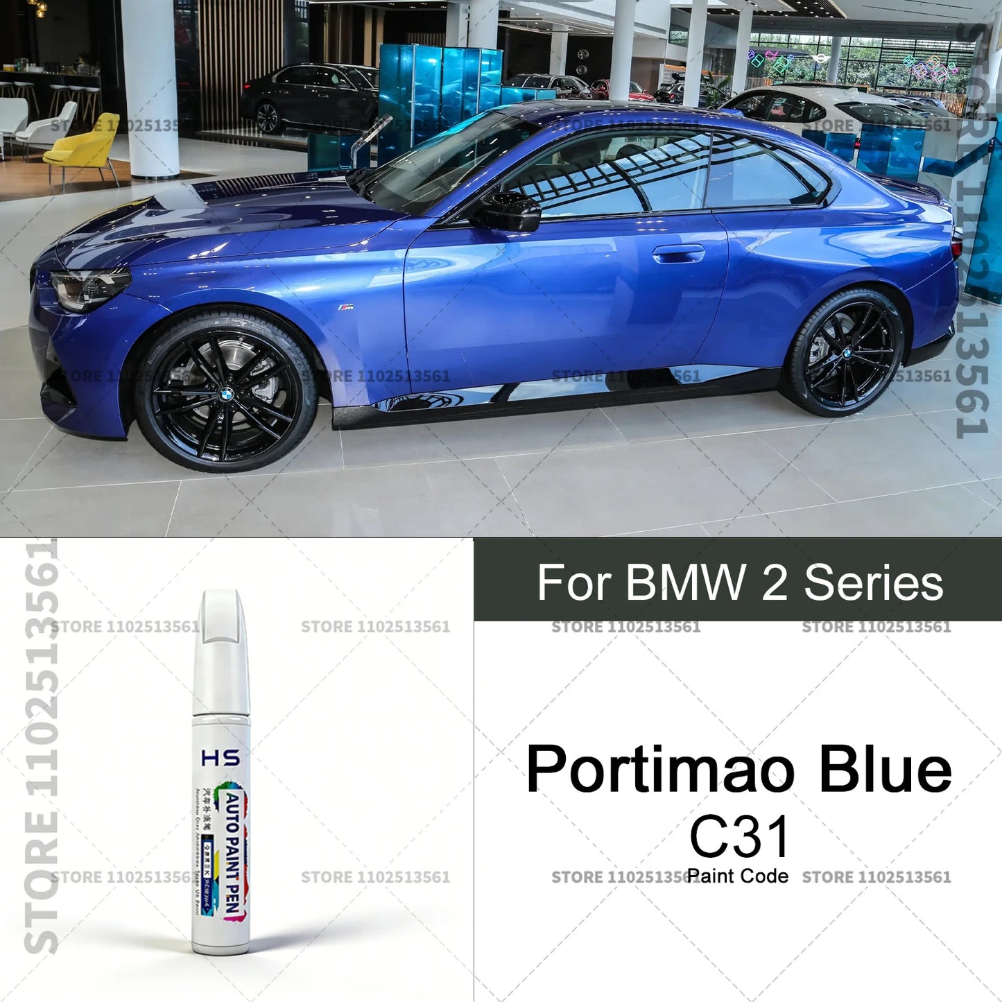 For 2014-2025 BMW 2 Series Scratch Removal and Paint Repair Pen Alpine White 300 490 Black Saphi Blue Gray  Portimao Blue