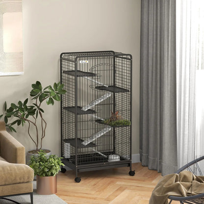 Metal Cage Black S for Small Animals Pet Cage with Assembly Kit Shipping from Spain
