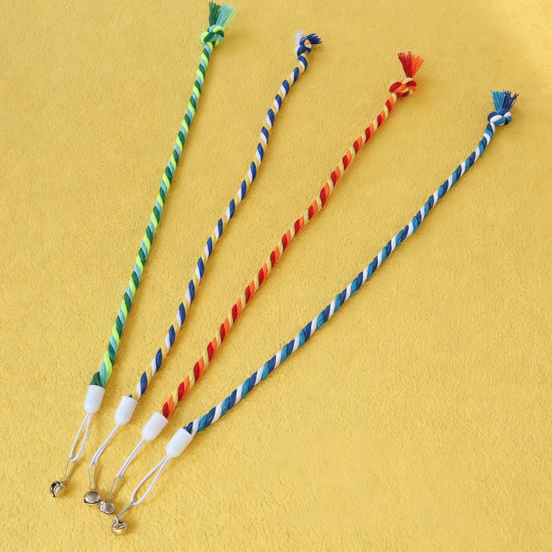 4PCS Cat Wand Toy Replacement Heads Colorful Cotton Ropes for Cat Stick Teaser Wand Interactive Cat Toy