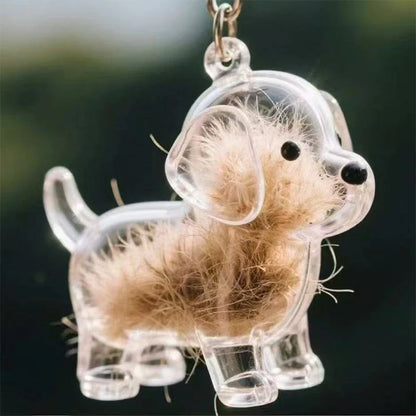 (HB05)Clear Puppy Hair Memorial Keepsake Capsule Pet Dog Fur Container DIY Pendant Keychain Decor Pet Lovers Home Display Gifts