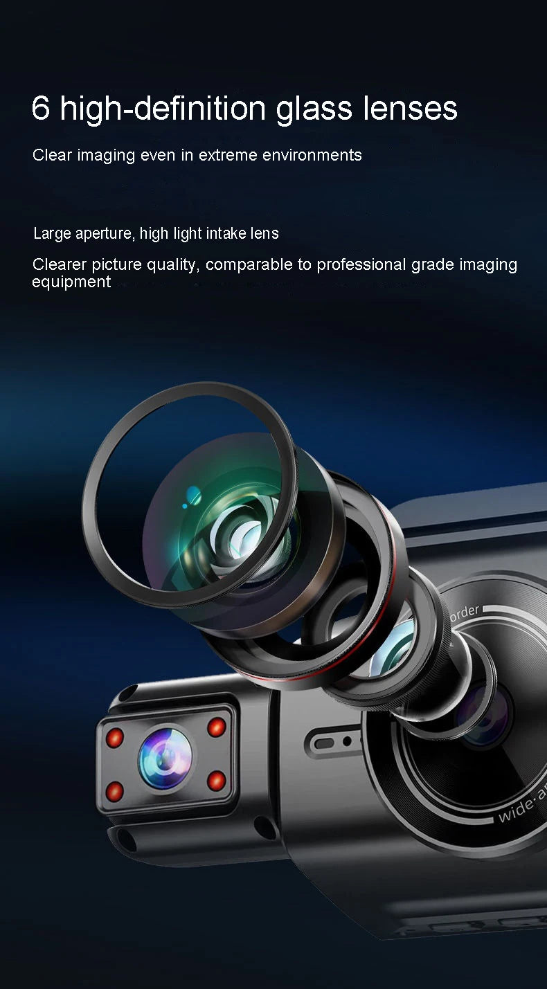4K 4CH Hidden Dash Cam with APP Night Vision Motion Detection 24/7 Parking Monitor G-Sensor Loop Recording WDR Blackbox Car DVR