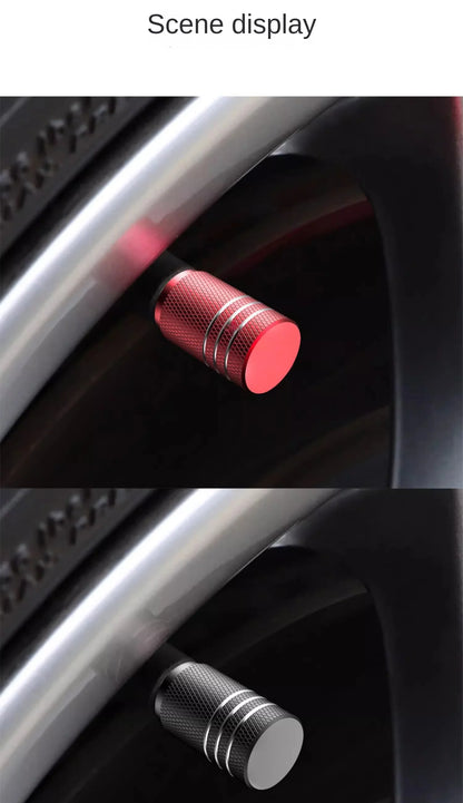 4Pcs Car Tire Valve Stems Cap Knurling Style Tire Valve Cap Aluminum Tire Wheel Stem Air Valve Cap car Universal accessories