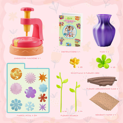 DIY Flower Bouquet Kit Educational Crafts Set for Kids,DIY Flower Arrangement Children's Toy Make Own Gift for Birthday Holiday