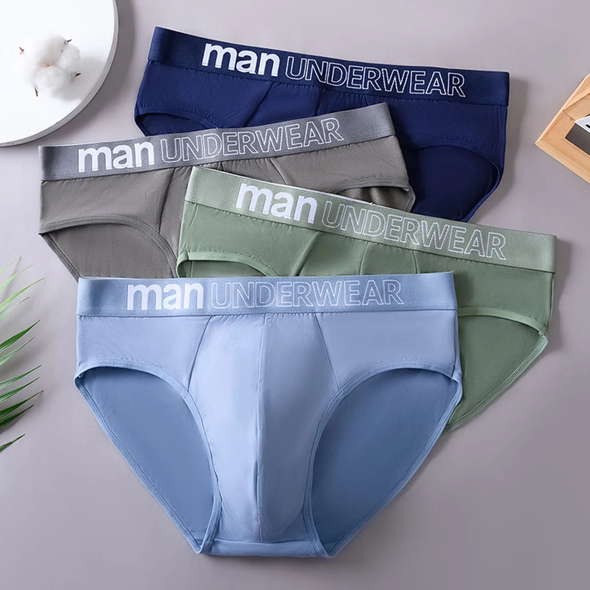 3 Pcs/Lot Men's Letter Briefs Underwear Comfortable Panties Shorts Sexy Gifts for Man Underpants