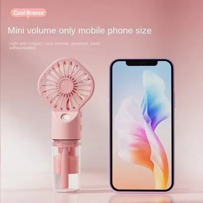 Portable Handheld Spray Fan - USB Charging Mini Humidifier Fan, Suitable for Travel and Outdoor Use as a Handheld Fan