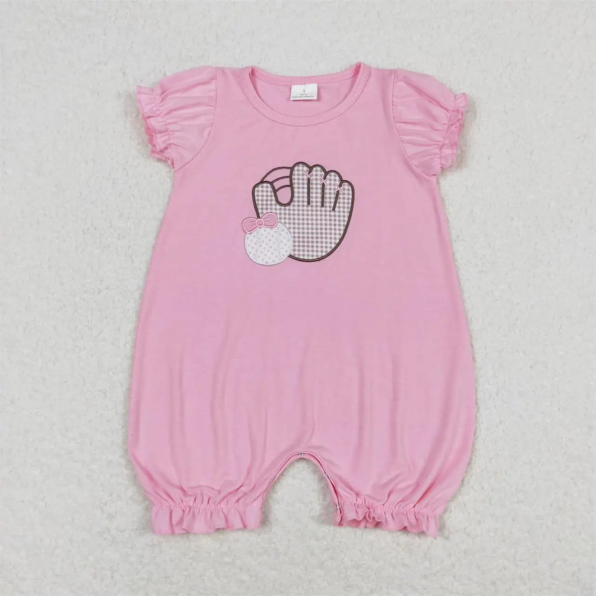 Wholesale Baby Girl Newborn Birthday Balloons Romper Bubble Embroidery Pink Plaid Bows Jumpsuit Kids Toddler Summer Clothes