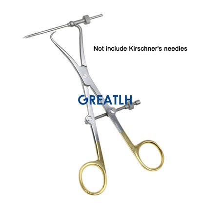 GREATLH Orthopedic Bone Reduction Forceps with Drill Guide Autoclavable Orthopedic Veterinary Instruments Stainless Steel
