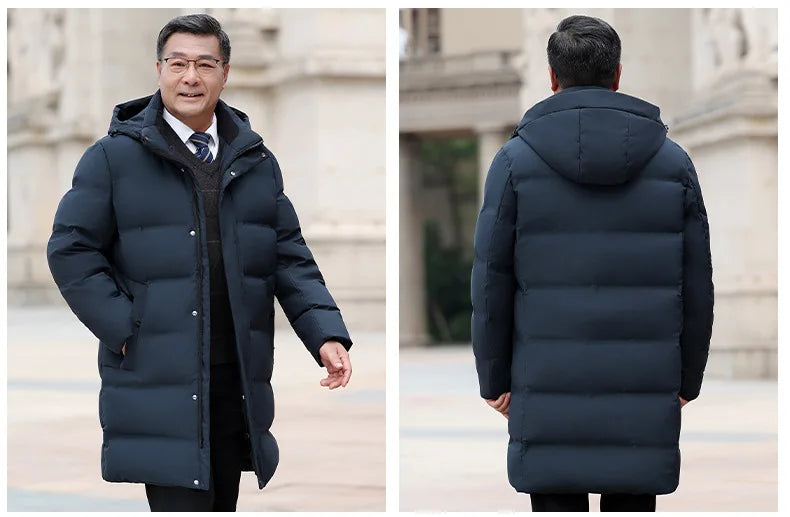 Canada Fashion Winter Jacket for Man Down Coat Parka Men's White Goose Down Jacket -30℃ Hooded Warm Thick Long Padding HXY305