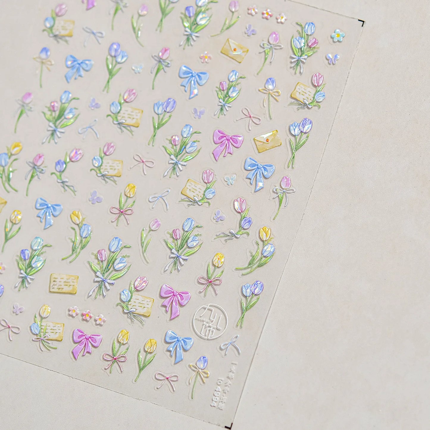 1Sheet 5D Soft Embossed Relief Nail Stickers Cute Daisies Self Adhesive Slider Stickers Press On Nails DIY Japanese Nail Art Dec