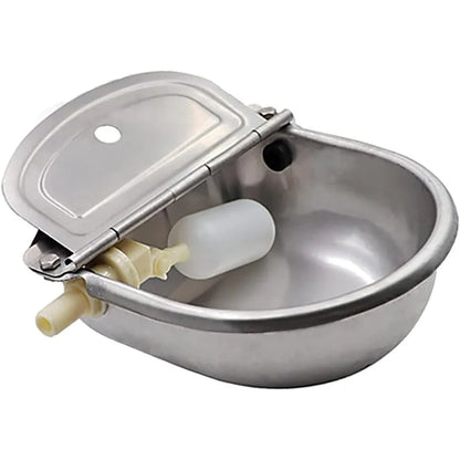 Stainless Steel Cow Water Bowls Automatic Drinking Bowls with Float Bowl Water Outlet for Dog Cattle Sheep Drinker Farm Supplies