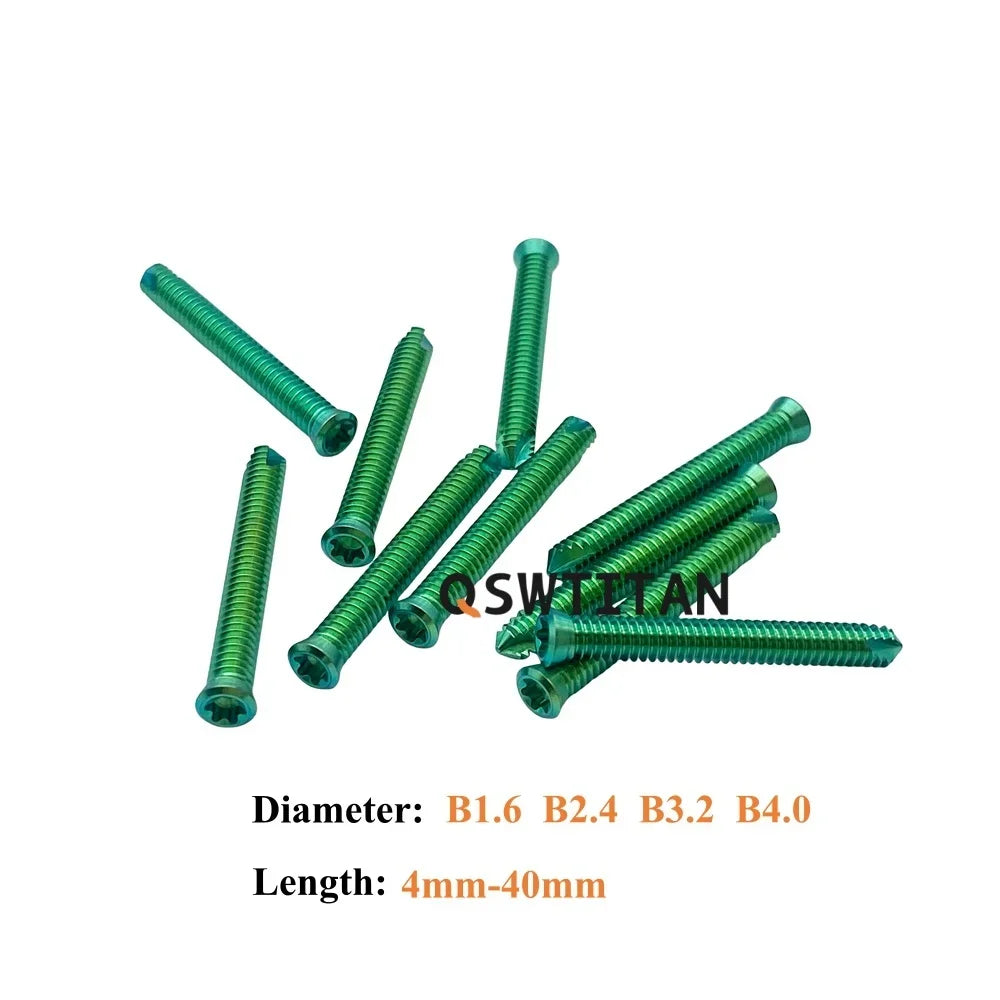 VKTIMALL Titanium Locking Screw Veterinary B1.6-B4.0 Bone Screw for Orthopedic Implant Trauma Plates