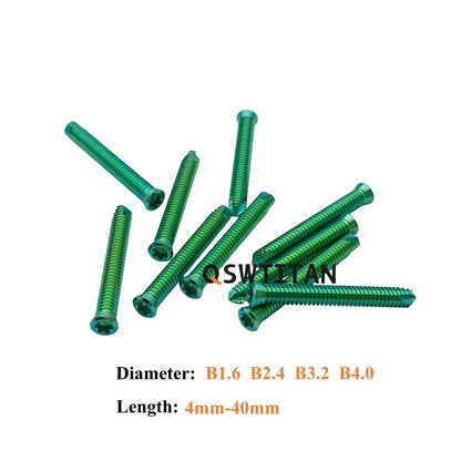VKTIMALL Titanium Locking Screw Veterinary B1.6-B4.0 Bone Screw for Orthopedic Implant Trauma Plates