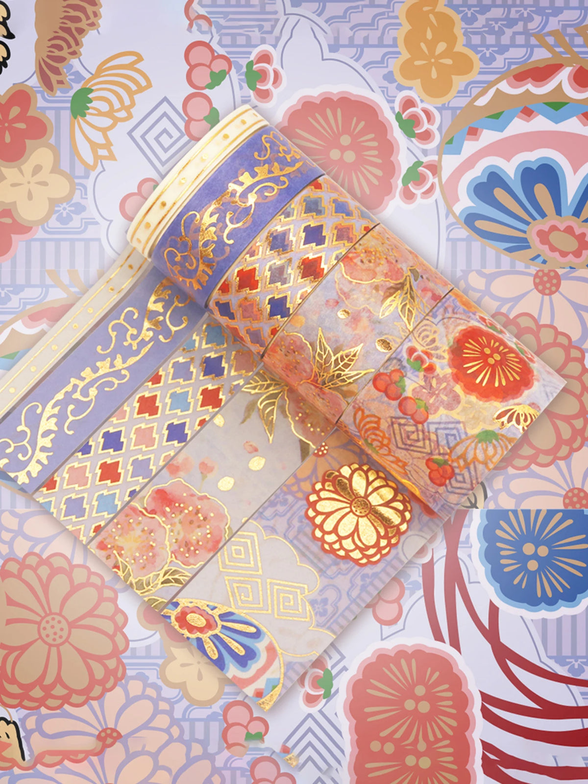 15 Rolls of Floral Foil Stamping and Washi Tape Set – Decorative Masking Tape for DIY Gifts, Scrapbooking, Photo Frames