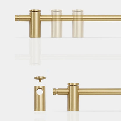 Brass long handle Nordic pure copper modern pulls simple gold light luxury pulls cabinet adjustable long handle cabinet handle