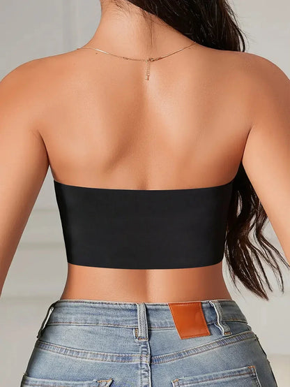 Women's Strapless No Padding Seamless Front Button Bra Comfortable Smooth Underwear