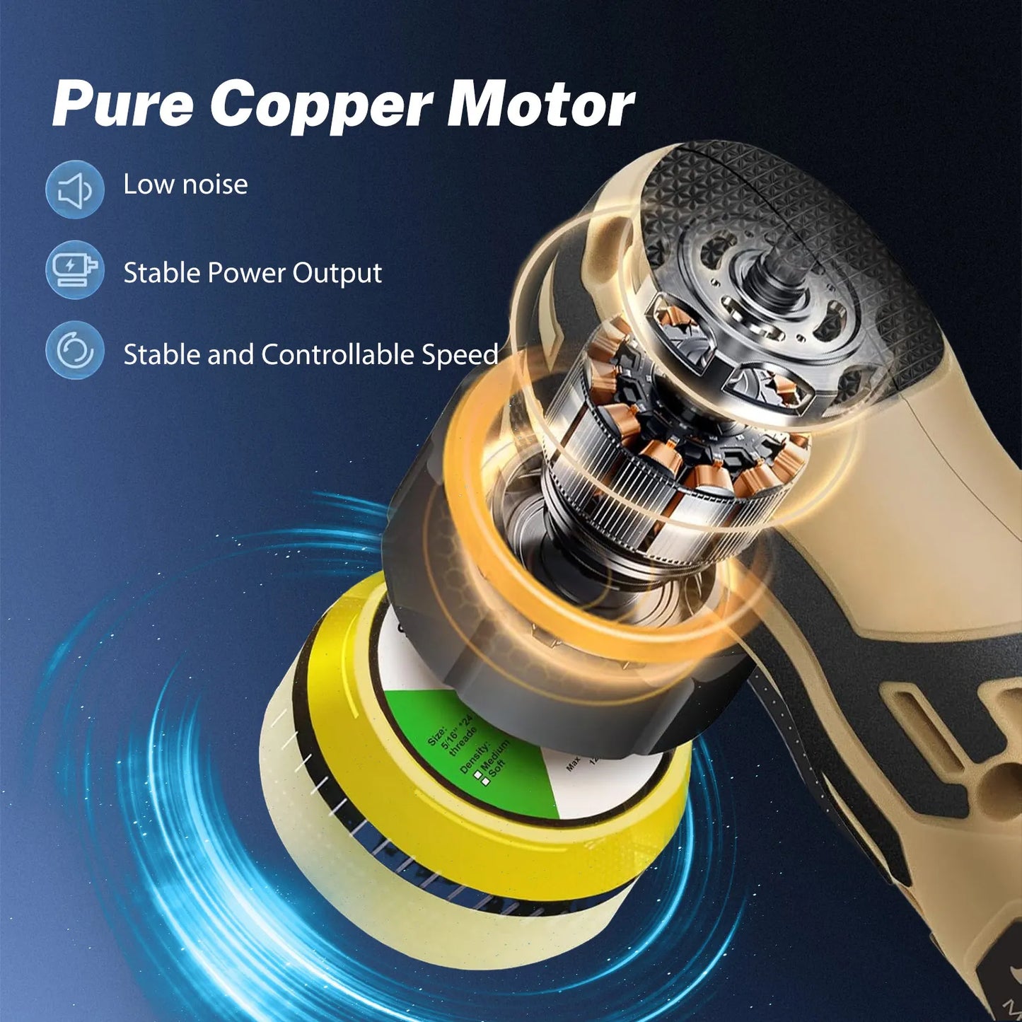 Cordless Mini Car Polisher Detailing Wireless Car Polishing Machine Auto Waxing Car Paint Scratch Repair 1/1.5/2 Inch Pads Kit