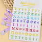 3D Glittery Gothic Letter Design Nail Art Stickers Uppercase Alphabet Letters Artistic Designs DIY Nail Art Decals Decoration #1