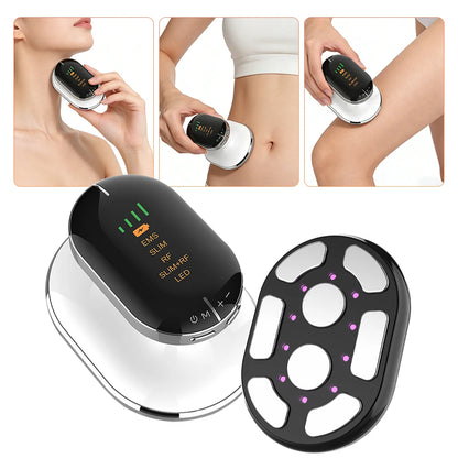 Body Slimming Massager Cordless Body Sculpting Device 4 Modes LED Light Rechargeable Handheld Belly Waist Arm Leg for Home Use