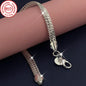 925 Sterling Silvery 6MM Flat Snake Chain Bracelet for women lady men Solid Side Chain wedding party gift Ideal Gift for Men