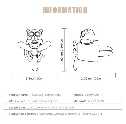 Bear pilot car air freshener flavor dog vent perfume diffuser fragrance scent  auto deroration acccessories aromatherapy auto