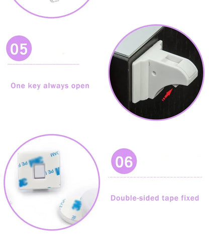 Magnetic Child Safety Lock Limiter Children Protection Baby Safety Lock Invisible Lock Kids Security Drawer Latch Cabinet Door