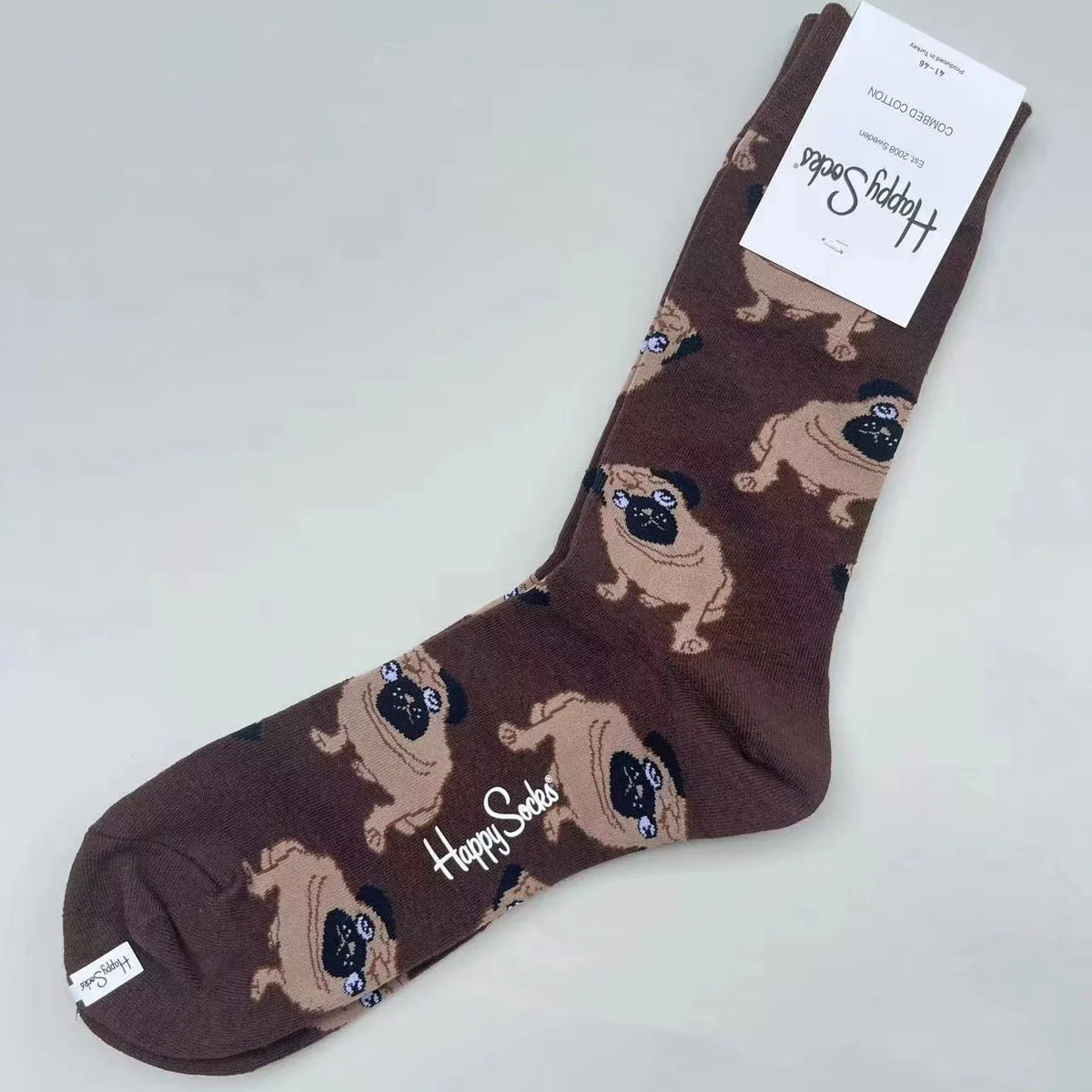 Happy Socks Men's Mid-tube Socks Four Seasons Pure Cotton Classic Socks SIZE 41-46