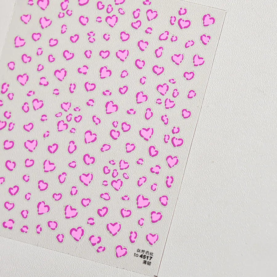 5D Cute Rabbit Love Heart Peach Blossom Flower Yellow Nail Art Stickers Bowknot DIY Self Adhesive Rhinestone Manicure Decals